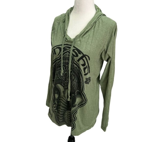 100% Cotton Thailand Green Elephant Long Sleeve Top Size M - Picture 4 of 8